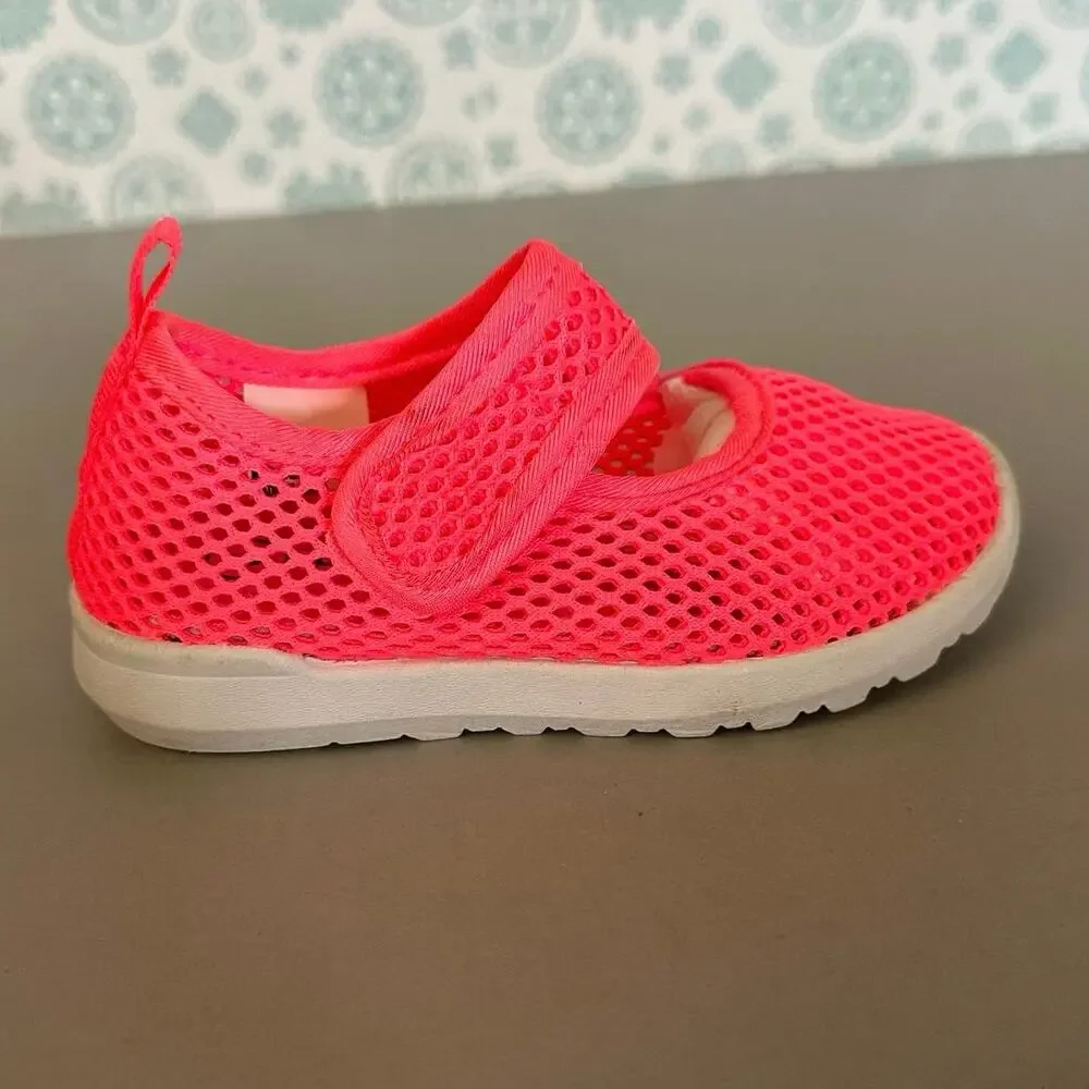 Cat & Jack Girls Toddler Size 6 Water Shoes Pink‎ Mesh Beach Rubber Bottoms